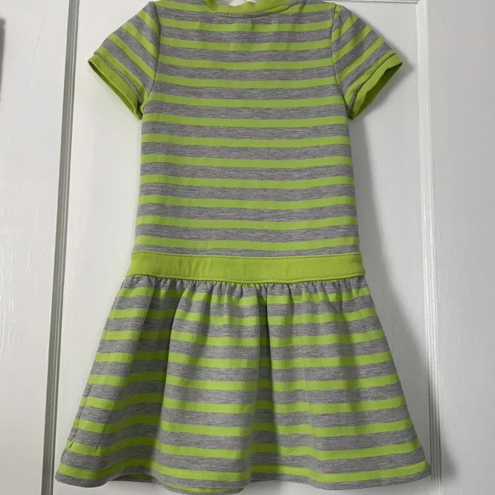 Gap 5 Girls Gray & Neon Green Knit Dress EUC